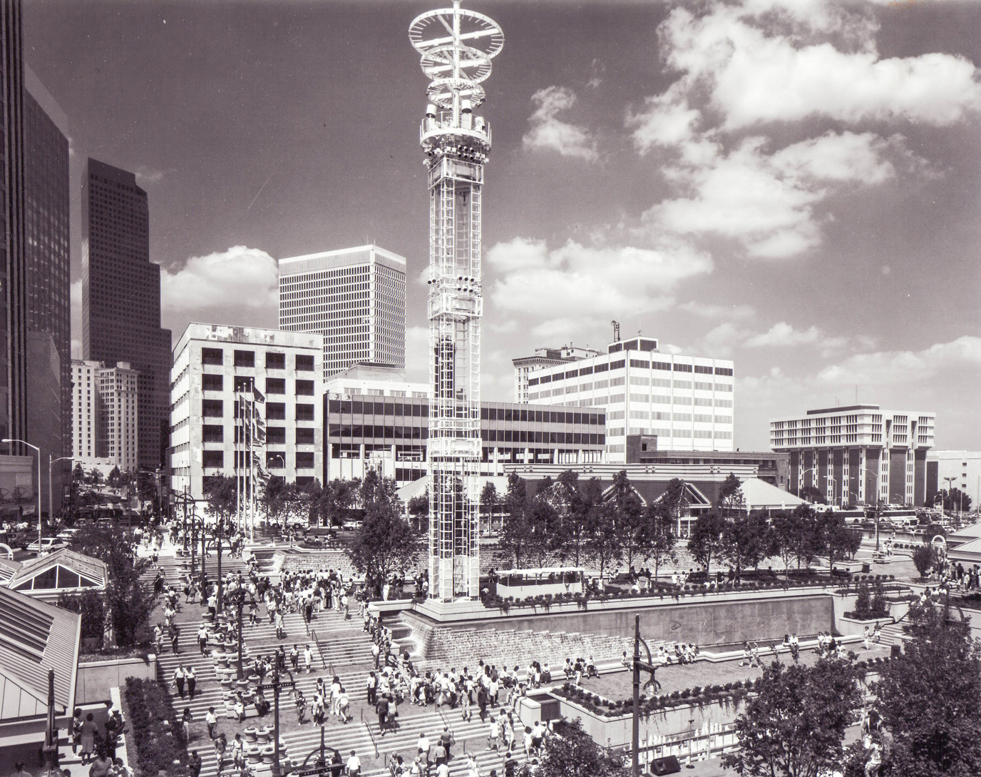 Old Atlanta, downtown, black and white